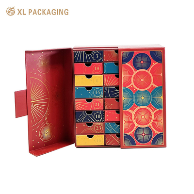 OEM Luxury Full Gold Foil Holiday Advent Calendar Carton Collection Gift Paper Box Set With 24pcs スモールドラウヤー オーバーオーバー オーバーオーバー オーバーオーバー オーバーオーバー