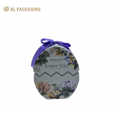 購入 豪華なイースターエッグ ネイルポーチ ギフトボックス カスタム化粧品 硬い箱 4 スロット EVA 泡入り & 紫色サテンリボン オンライン製造
