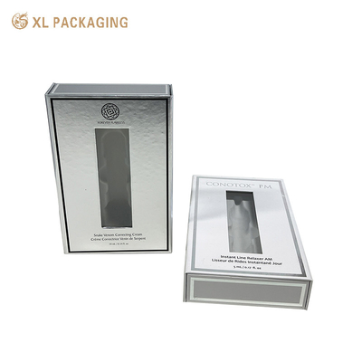 購入 マグネット シルバー 高級 化粧品 紙箱 香水 香水 窓付き online manufacture