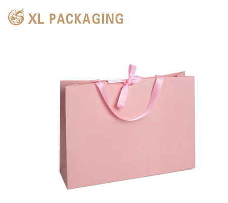 購入 豪華ピンク ブティック ショッピング 紙 ギフト バッグ 250G Gsm 紙袋 パッケージ バッグ 自分のロゴを印刷 ハンドル online manufacture