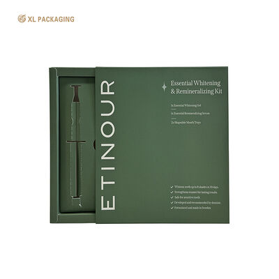 Custom Logo Drawer Box Green Card Paper Folding Box Sliding Packaging Boxes With Insert