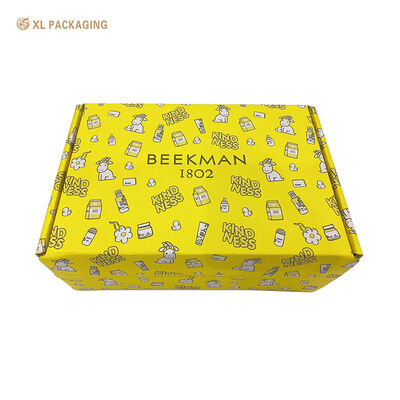 Wholesale Cute Cartoon Print Skincare Shipping Box Auto Lock Tear Strip Mailer Box